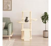 vidaXL Arbre à chat avec griffoirs en sisal crème 133 cm 171756 Beige G