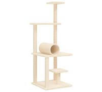 vidaXL Arbre à chat avec griffoirs en sisal crème 136 cm 172091
