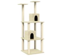 Arbre à Chat avec Griffoirs en Sisal Gris Foncé 141 cm Griffoir Animaux vidaXL