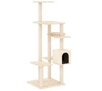 Vidaxl Arbre À Chat Avec Griffoirs En Sisal Crème 142 Cm