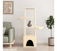 vidaXL Arbre à chat avec griffoirs en sisal crème 147 cm 171780
