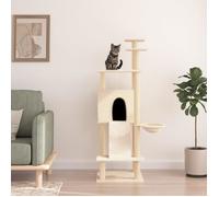 vidaXL Arbre à chat avec griffoirs en sisal Crème 153 cm 171750