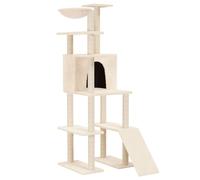 Vidaxl Arbre À Chat Avec Griffoirs En Sisal Crème 166 Cm
