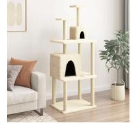 vidaXL Arbre à chat avec griffoirs en sisal Crème 167 cm , tour à chat, griffoir pour chat, poteau à chat, meuble pour chat 172067