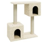 vidaXL Arbre à chat avec griffoirs en sisal Crème 60 cm