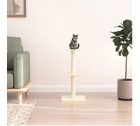 vidaXL Arbre à Chat avec Griffoirs en Sisal, Tour à Chat avec Plate-forme et Panier, Centre d'Activités pour Chaton, Arbre à Grimper Maison Intérieur, Crème 73 cm Crème