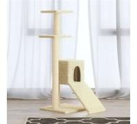 vidaXL Arbre à chat avec griffoirs en sisal Crème 92 cm Beige G