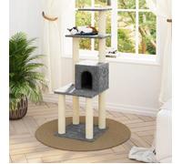 vidaXL Arbre à chat avec griffoirs en sisal Gris clair 105 cm