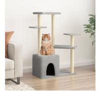 vidaXL Arbre à chat avec griffoirs en sisal gris clair 107,5 cm 172071