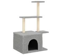 vidaXL Arbre à chat avec griffoirs en sisal gris clair 110 cm 172104
