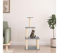 Kattenmeubel met sisal krabpalen 111 cm lichtgrijs171733