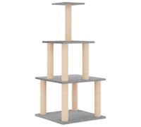 vidaXL Arbre à Chat avec griffoirs en sisal Gris Clair 111 cm, Tour à Chat, griffoir pour Chat, Poteau à Chat, Meuble pour Chat