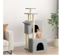 Arbre à chat avec griffoirs en sisal gris clair 122 cm 172053