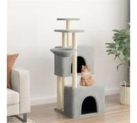 vidaXL Arbre à chat 172053 – avec griffoirs en sisal, 122 cm, gris clair