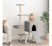 vidaXL Arbre à chat avec griffoirs en sisal gris clair 130,5 cm 172041