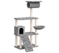 171604 vidaXL Arbre à chat avec griffoirs en sisal Gris clair 131 cm