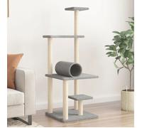 vidaXL Arbre à chat avec griffoirs en sisal gris clair 136 cm 172092