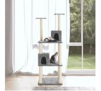 vidaXL Arbre à chat avec griffoirs en sisal Gris clair 141 cm 171525