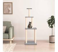 vidaXL Arbre à chat avec griffoirs en sisal Gris clair 149 cm, tour à chat, griffoir pour chat, poteau à chat, meuble pour 171742