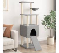 vidaXL Arbre à chat avec griffoirs en sisal Gris clair 153 cm 172116