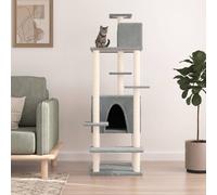 Vidaxl Arbre À Chat Avec Griffoirs En Sisal Gris Clair 154 Cm Gris