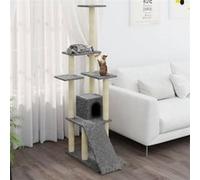 vidaXL Arbre à chat avec griffoirs en sisal Gris clair 155 cm Gris G