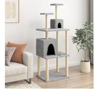 vidaXL Arbre à chat avec griffoirs en sisal Gris clair 167 cm 172068