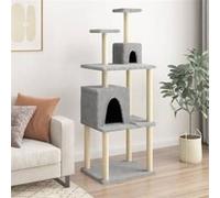vidaXL Arbre à Chat avec griffoirs en sisal Gris Clair 167 cm, Tour à Chat, griffoir pour Chat, Poteau à Chat, Meuble pour Chat