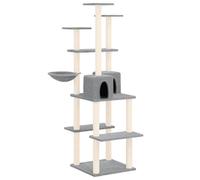 Vidaxl Arbre À Chat Avec Griffoirs En Sisal Gris Clair 167 Cm
