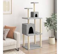 vidaXL Arbre à chat avec griffoirs en sisal Gris clair 167 cm 172068
