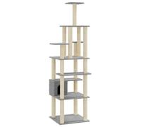 Vidaxl Arbre À Chat Avec Griffoirs En Sisal Gris Clair 183 Cm