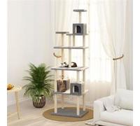 vidaXL Arbre à chat avec griffoirs en sisal Gris clair 188 cm Gris G