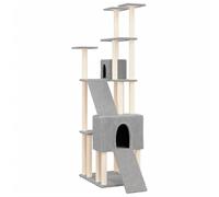 Vidaxl Arbre À Chat Avec Griffoirs En Sisal Gris Clair 190 Cm