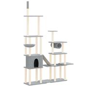 Vidaxl Arbre À Chat Avec Griffoirs En Sisal Gris Clair 279 Cm