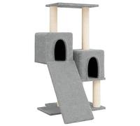 vidaXL Arbre à Chat avec griffoirs en sisal Gris Clair 82 cm, Tour à Chat, griffoir pour Chat, Poteau à Chat, Meuble pour Chat