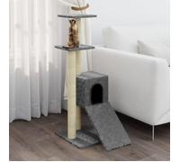 vidaXL Arbre à chat avec griffoirs en sisal Gris clair 92 cm