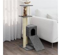 vidaXL Arbre à chat avec griffoirs en sisal Gris clair 92 cm Gris G