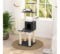 vidaXL Arbre à chat avec griffoirs en sisal Gris foncé 105 cm Gris G