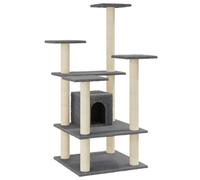 Vidaxl Arbre À Chat Avec Griffoirs En Sisal Gris Foncé 110 Cm