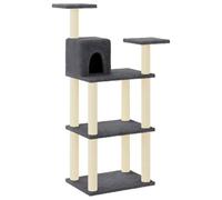 vidaXL Arbre à Chat avec Griffoirs en Sisal Gris Foncé 119 cm Grattoir Animaux