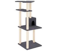 vidaXL Arbre à chat avec griffoirs en sisal gris foncé 123 cm 171785
