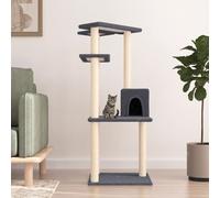 Kattenmeubel met sisal krabpalen 123 cm donkergrijs171785