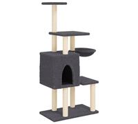 Vidaxl Arbre À Chat Avec Griffoirs En Sisal Gris Foncé 131 Cm