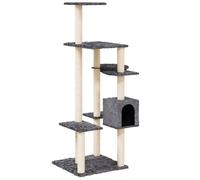 Vidaxl Arbre À Chat Avec Griffoirs En Sisal Gris Foncé 142 Cm