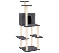 Vidaxl Arbre À Chat Avec Griffoirs En Sisal Gris Foncé 144,5 Cm