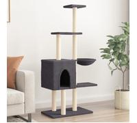 vidaXL Arbre à chat avec griffoirs en sisal Gris foncé 145 cm 172096