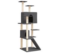 Vidaxl Arbre À Chat Avec Griffoirs En Sisal Gris Foncé 153 Cm