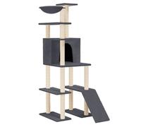 Vidaxl Arbre À Chat Avec Griffoirs En Sisal Gris Foncé 166 Cm