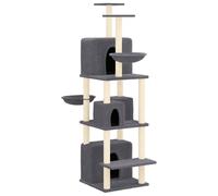 Vidaxl Arbre À Chat Avec Griffoirs En Sisal Gris Foncé 180 Cm