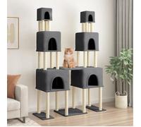 vidaXL Arbre à chat avec griffoirs en sisal Gris foncé 199 cm 172081
